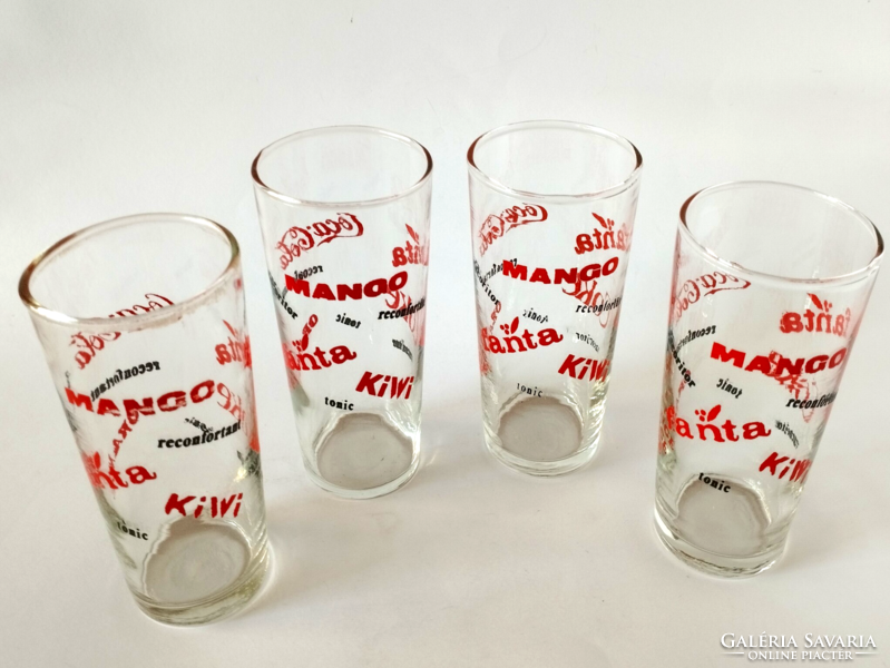 4 retro soda glasses