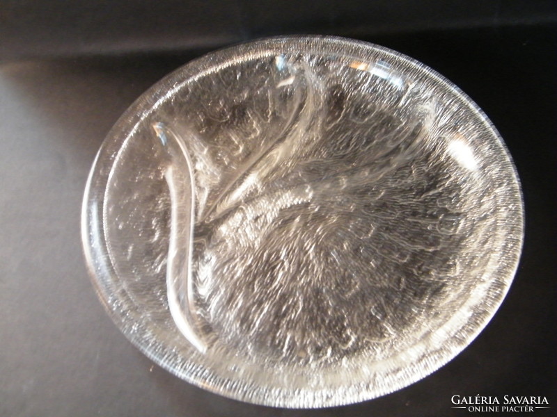 Scandinavian design glass, ice glass split serving bowl