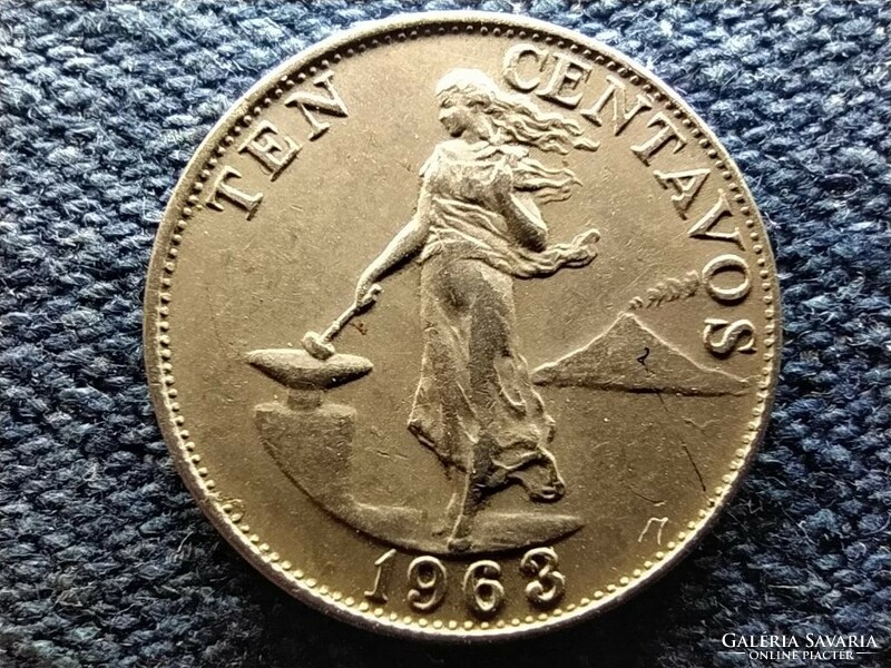 Republic of the Philippines (1946- ) 10 centavos 1963 (id66430)