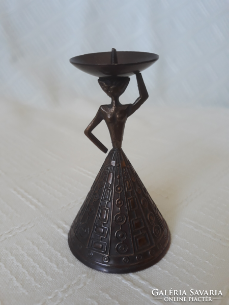 Bronze Hungarian applied arts candle holder