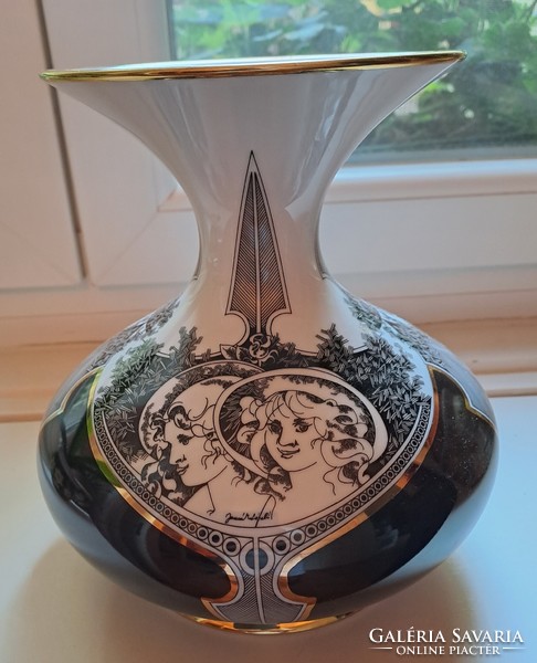 24cm Hollóházi Jurcsák váza