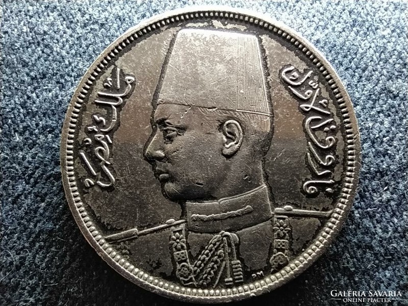 Egyiptom I. Fáruk (1936-1952) .833 ezüst 10 Qirsh 1939 (id61285)