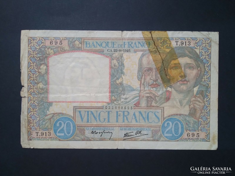 Franciaország 20 Francs 1940 VG-
