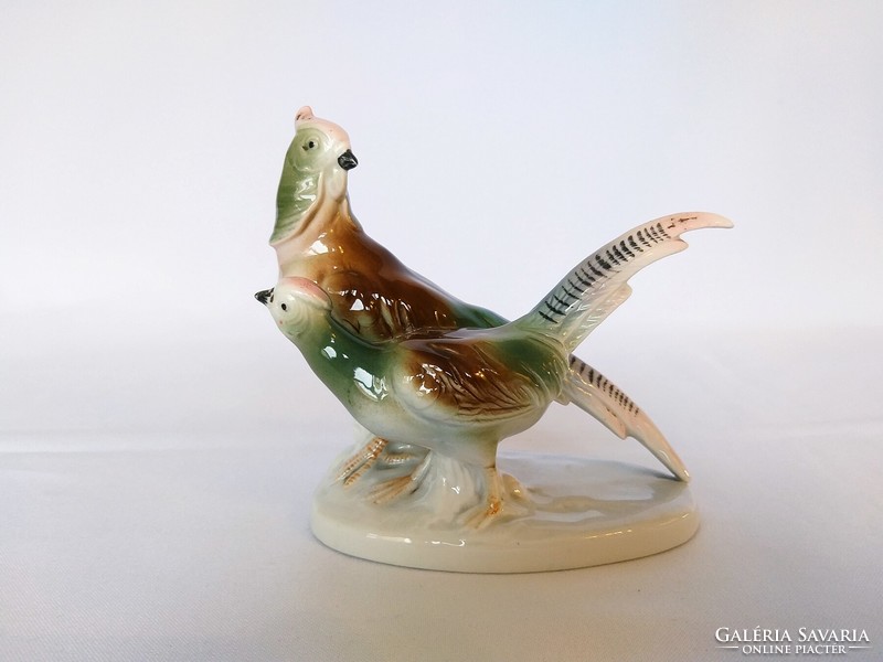 Pair of colorful porcelain pheasant birds (no.: 23/165.)