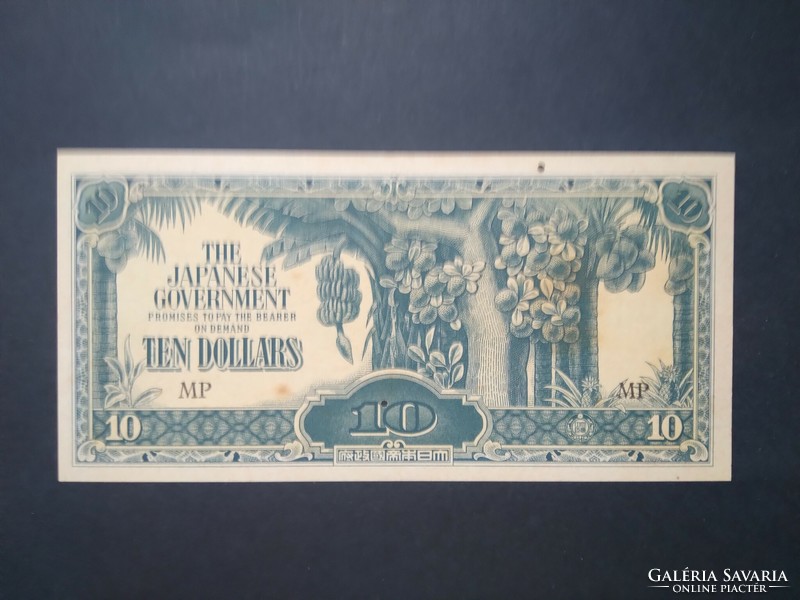 Malajzia Japán megszállás 10 Dollars 1942 aUnc