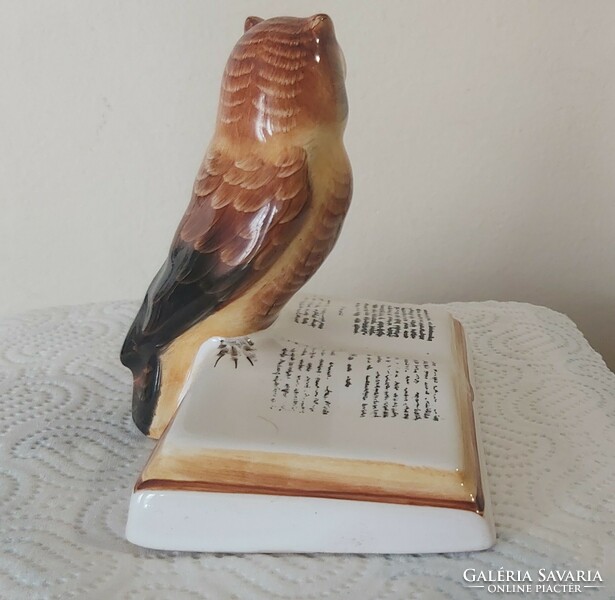 Owl with a book, porcelain, beautiful color, flawless