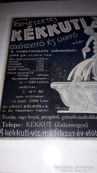 Antik Theodora forrás kékkúti gyógy savanyúvíz tanusítvány védjegy 38 X 29 cm a képek szerint