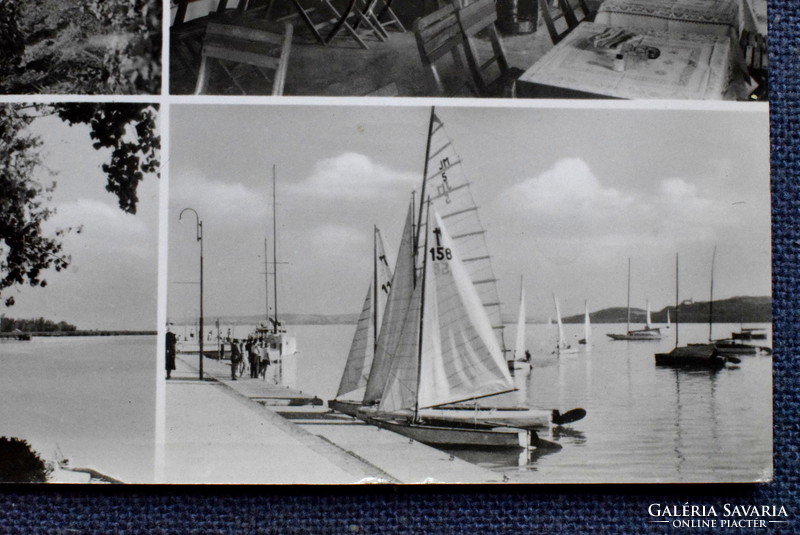 Balatonfüred - mosaic photo postcard 1960