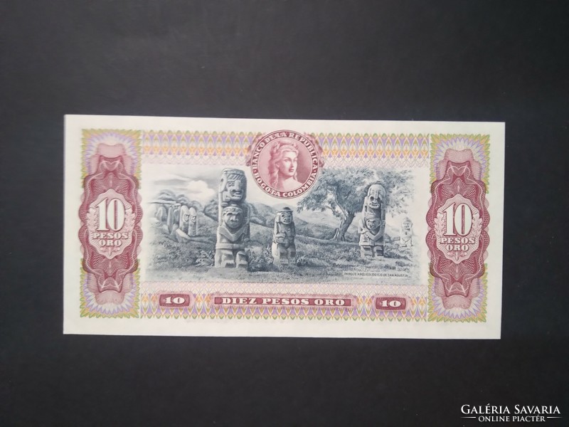 Kolumbia 10 Pesos Oro 1980 Unc-