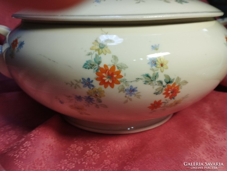 Gyönyörű antik porcelán leves, pörkölt kínáló
