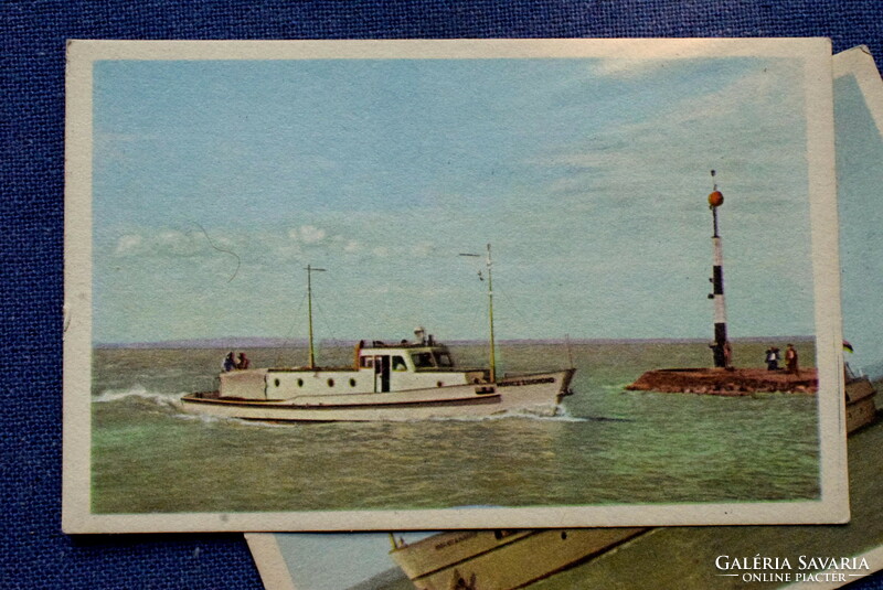 2db Régi Balaton fotó képeslap  Móricz Zsigmond motorhajó, sétahajó.  postatiszta 60as évek
