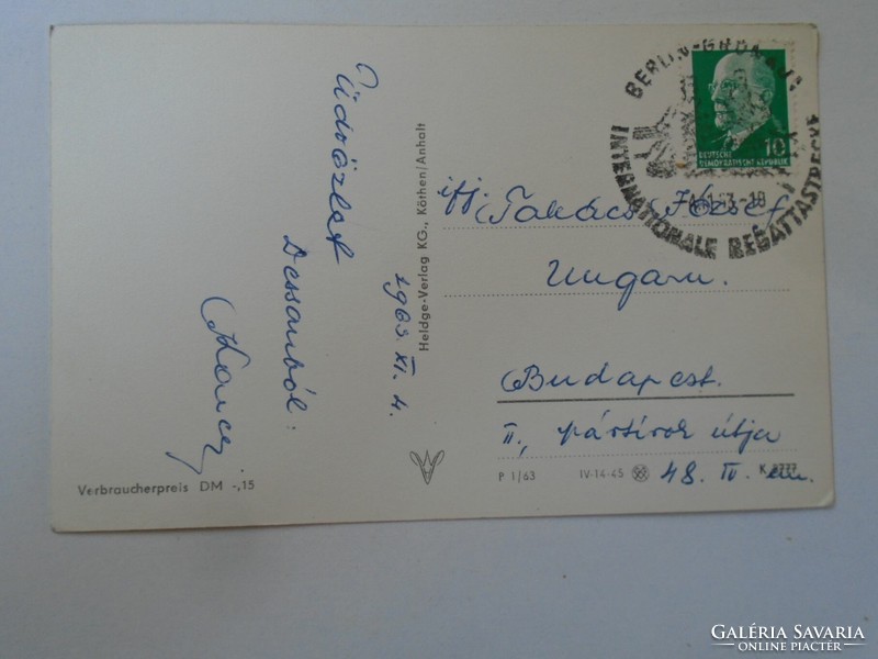 H36.12 Lakat sent by Károly to József Takács (taki, takács ii) ftc fradi dessau 1963 xi.4
