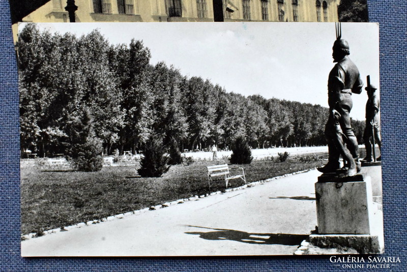 2db Régi Balaton fotó képeslap  Füred / Szot -Szanatórium . parkrészlet 1958, 61 futott