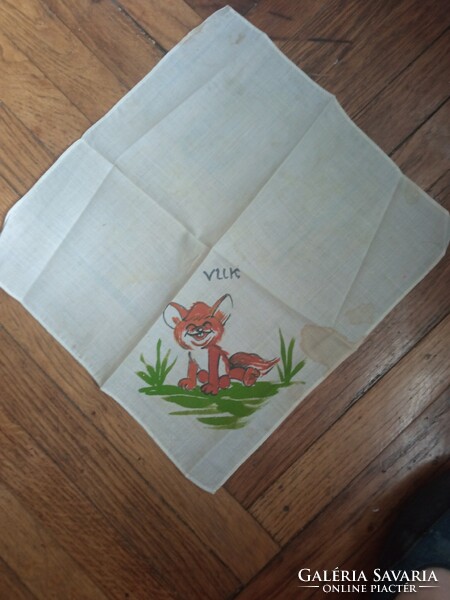 Hand-painted vuk textile handkerchief
