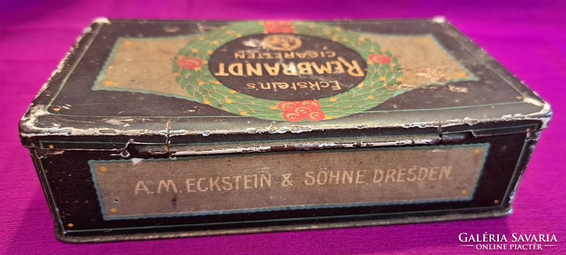 Antique tin box, cigar box (l4103)