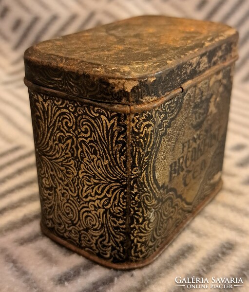 Antique tea metal box, tin box (m4116)