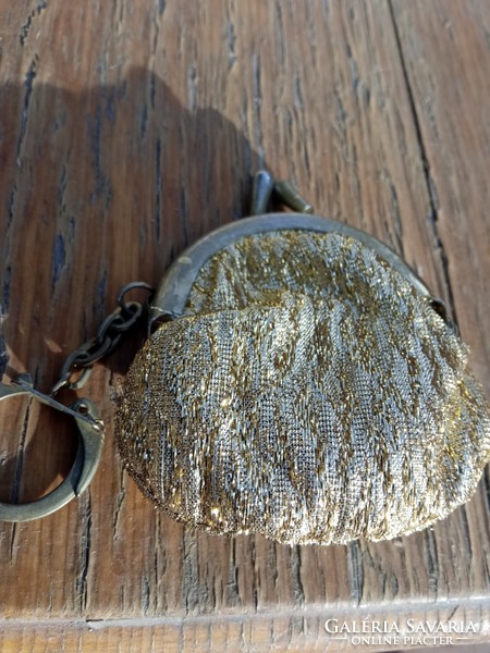 Vintage gold mini keychain wallet