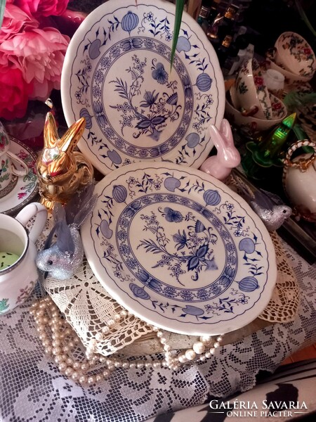 Ironstone klasszikus hagymamintás porcelán  nagy lapos tányér