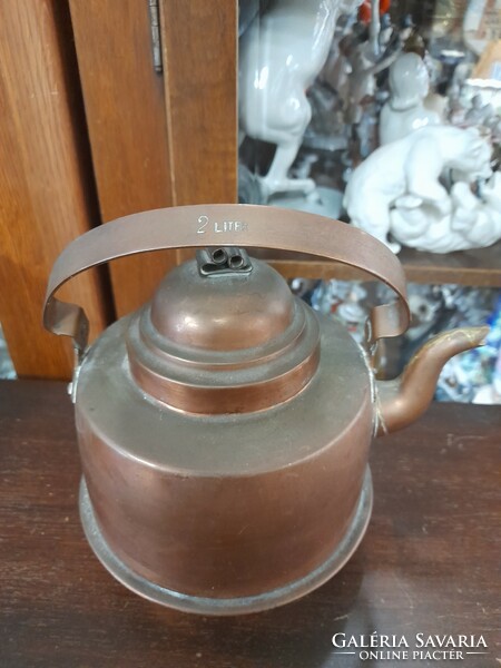 Old red copper, copper 2 liter tea-coffee making pouring pot.