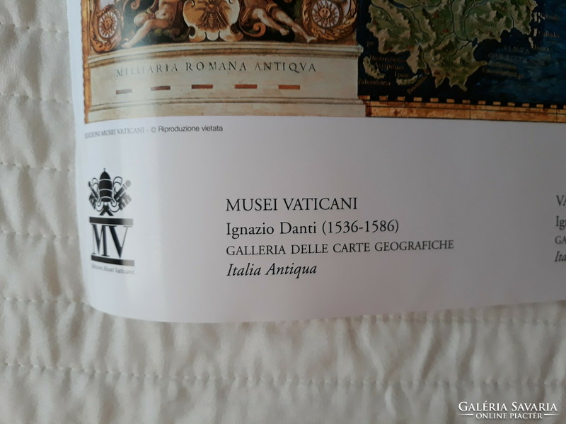 Itália térkép reprodukció a Vatikáni Múzeumból