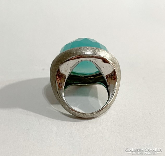 Extra showy silver ring with turquoise stone 925