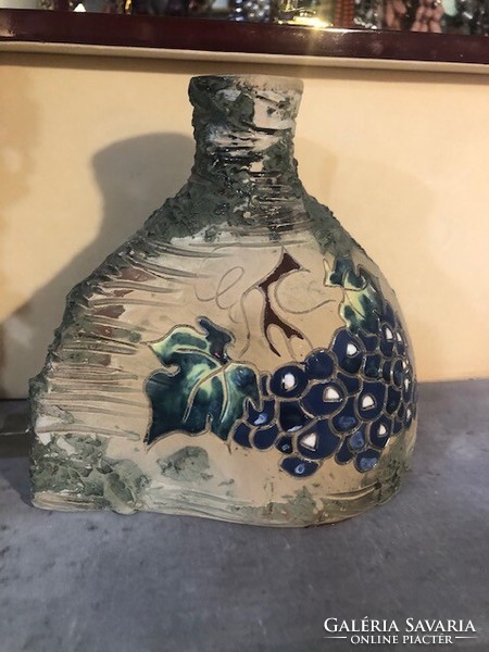 Ceramic flask, unique, signed Russian artist, 22 x 20 cm.