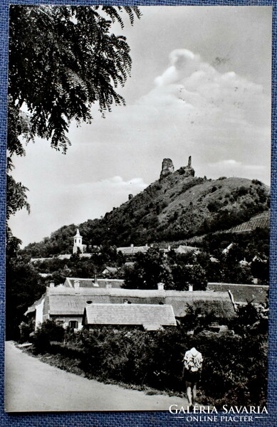 Szigliget - view with the castle ruins - photo postcard 1959 run