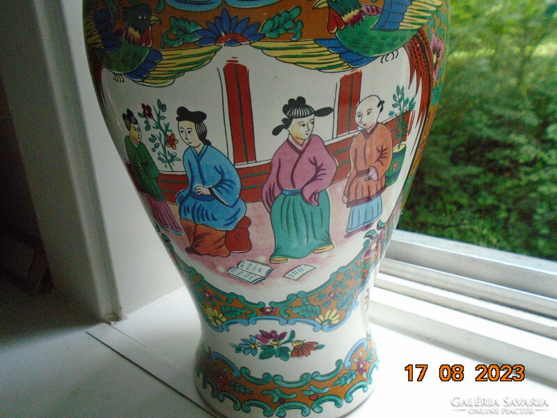Tongzhi Chinese vase marked with handwritten characters with pictures of life, mandarin ducks, flower patterns 43 cm