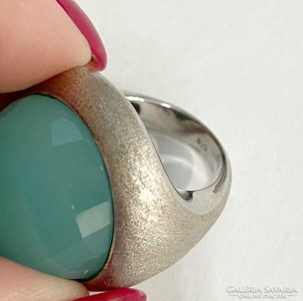 Extra showy silver ring with turquoise stone 925