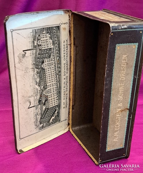Antique tin box, cigar box (l4103)