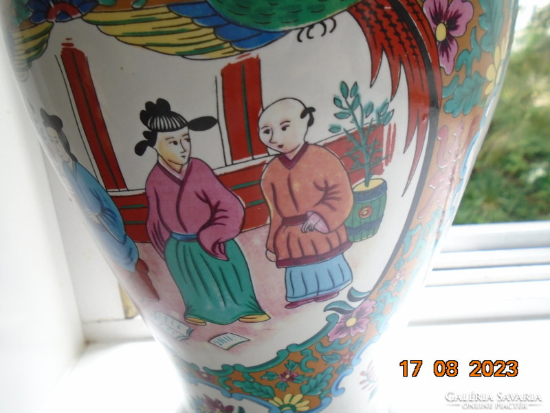 Tongzhi Chinese vase marked with handwritten characters with pictures of life, mandarin ducks, flower patterns 43 cm