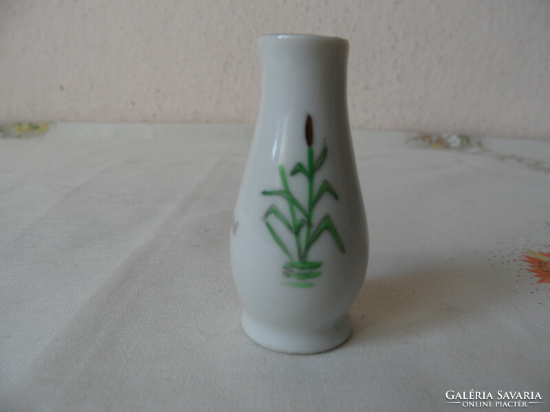 "Balatoni emlék" Hollóházi porcelán mini váza