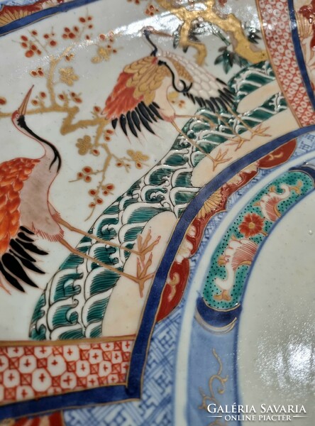 Hatalmas 60cm-es Japán Imari porcelán fali tál , XIX. század - 3148