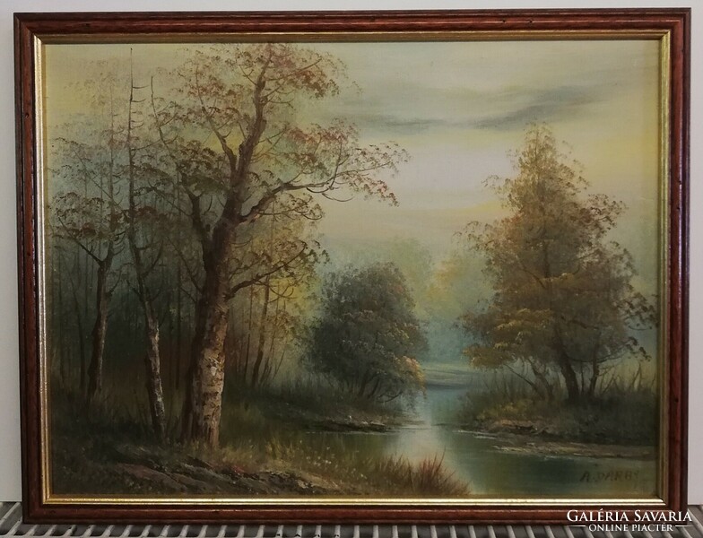 Klasszikus tájkép - Kortársfestmény ( K.Mérete 33.5 x 43.5 cm, olaj )