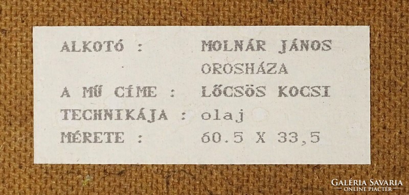 1N862 Molnár János : Lőcsös kocsi 1991
