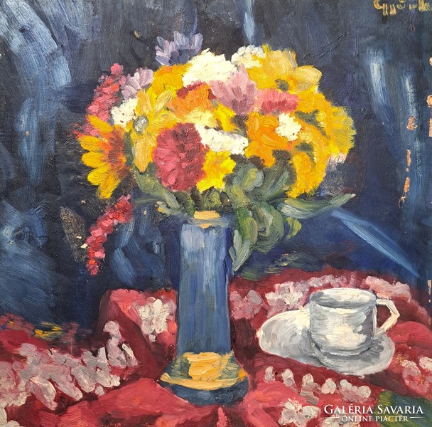 Still life with flowers - oil painting