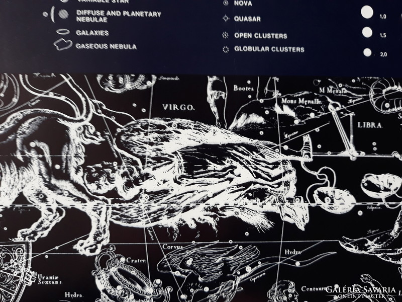 Representation of constellations, zodiacs, large poster (95 x 68 cm)