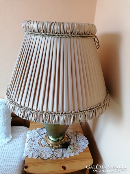 Antique, labrador-patterned, eosin, large-sized bedside lamp is a rarity!