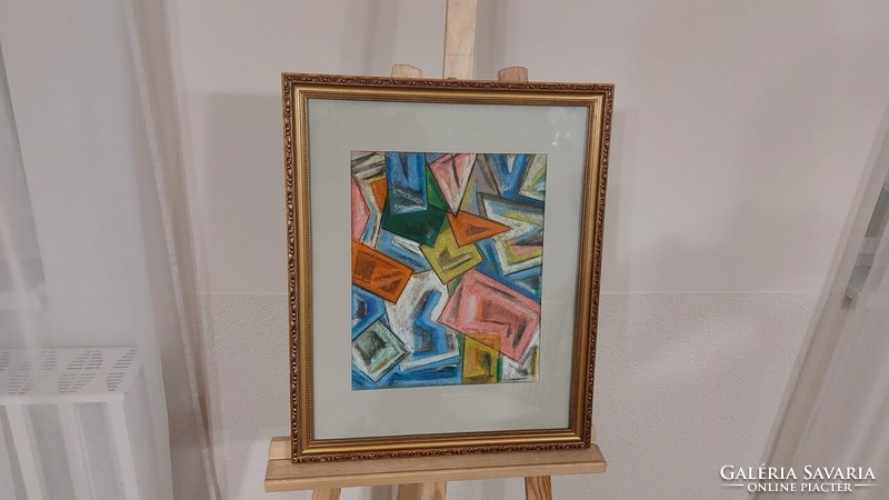 (K) beautiful abstract painting with 45x55 cm frame