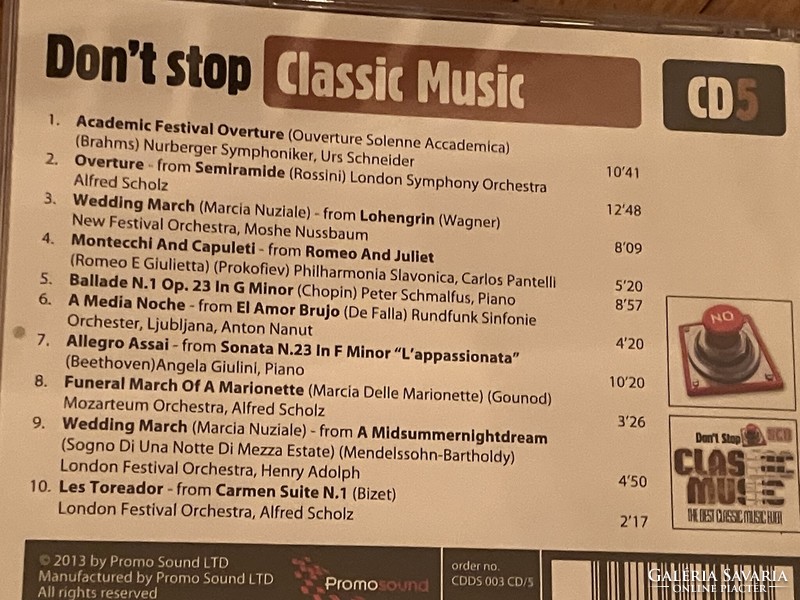 Klasszikus zene válogatás 5 CD egybe - Don't Stop Classic Music The Best Classic Music Ever