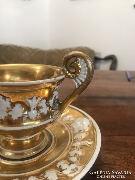 Empire porcelán teáscsésze ajjal