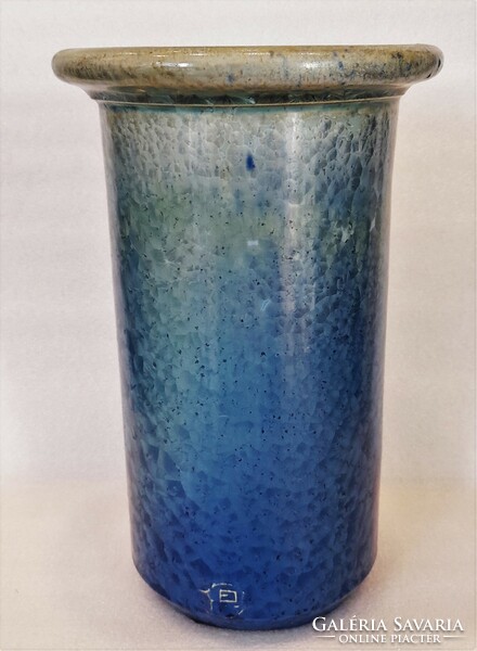 Marked crystal glazed ceramic vase