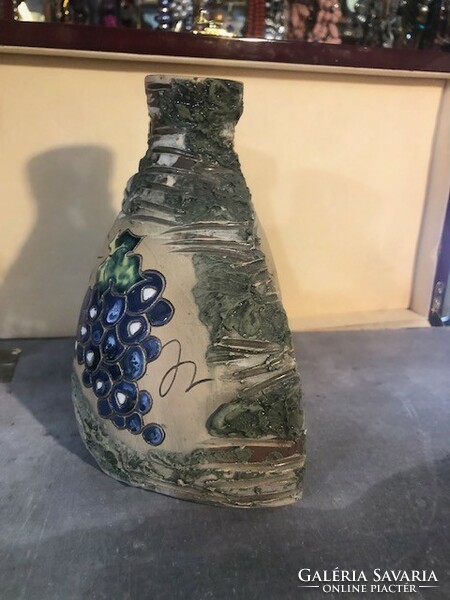 Ceramic flask, unique, signed Russian artist, 22 x 20 cm.