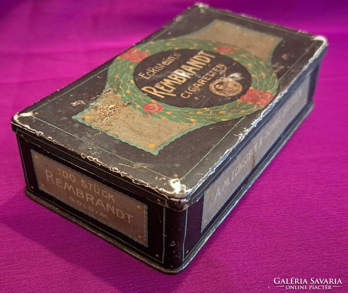 Antique tin box, cigar box (l4103)