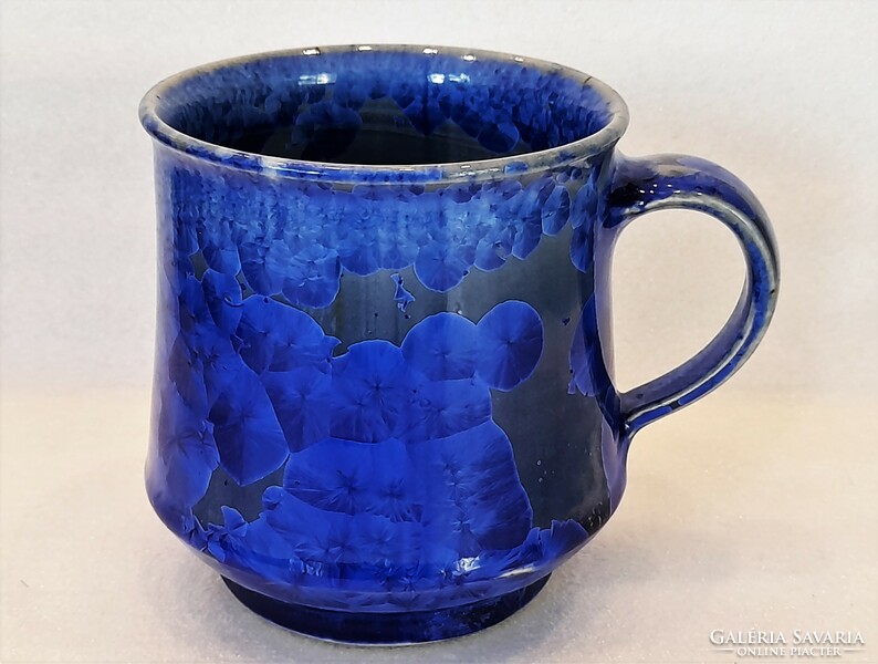 Marked crystal glazed ceramic pitcher / mug