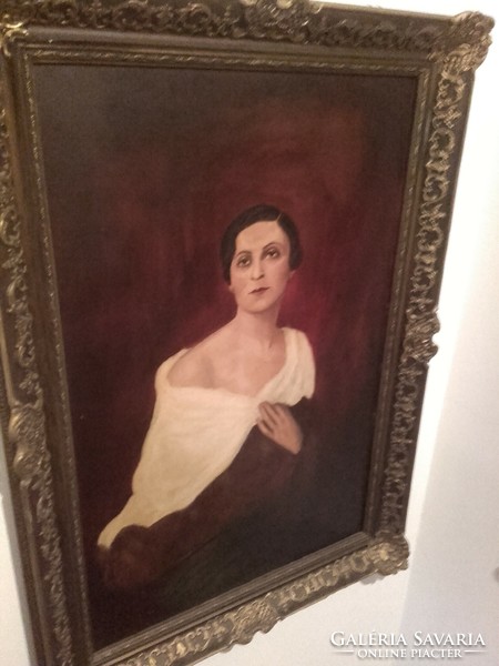 Zobor Jenő Női portré olajfestmény 140x 100 cm