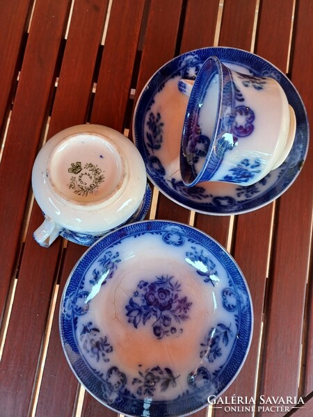 Antique Copeland faience tea set 2 sets - damaged! Vintage