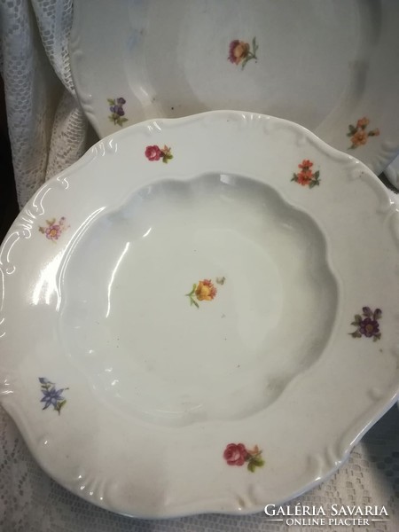 Zsolnay porcelán tányér+leveses tál