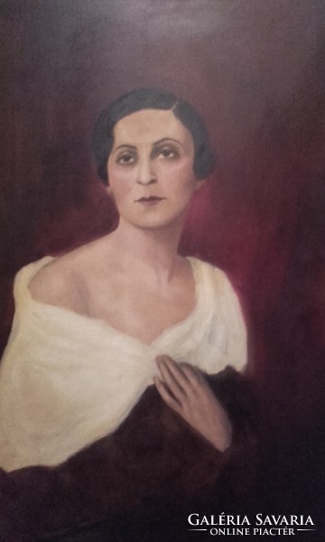 Jenő Zobor female portrait oil painting 140x100 cm