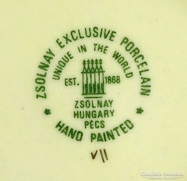 1N868 Hét személyes vajszínű Zsolnay porcelán kávéskészlet
